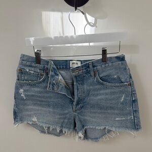 Agolde Light Blue Distressed Jean Shorts
